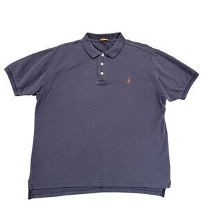 Paul Stuart Golf Polo Shirt Men XL Blue Piqué Stitch Dink Stover Casual Preppy